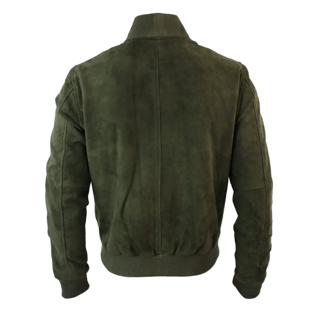 Men's Suede Leather Varsity Bomber College Jacket Classic Camel Black