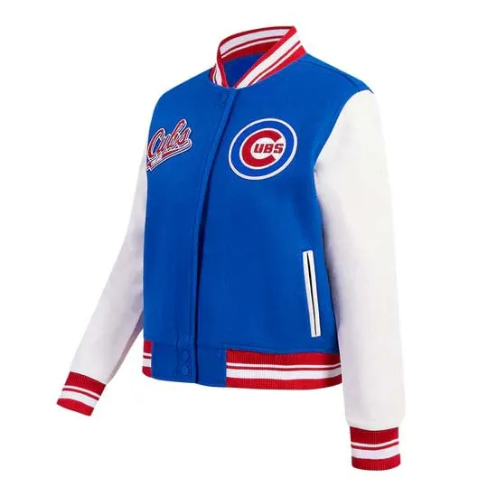 MLB Chicago Cubs Script Tail Women S Wool Varsity Jacket