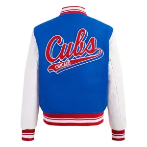 MLB Chicago Cubs Script Tail Women S Wool Varsity Jacket