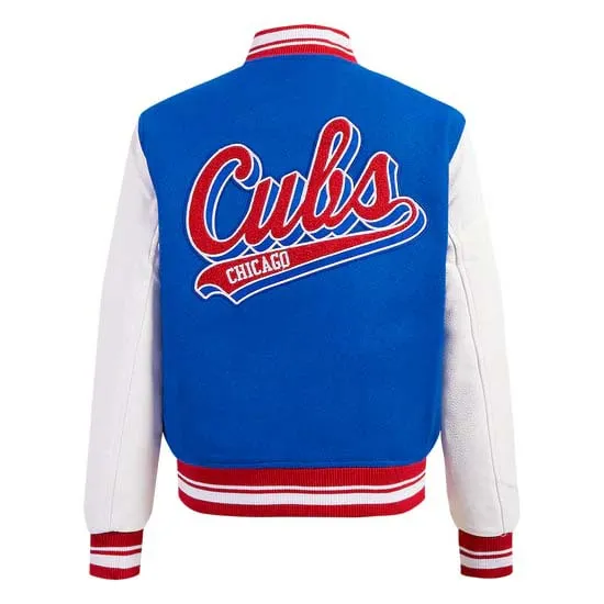 MLB Chicago Cubs Script Tail Women S Wool Varsity Jacket