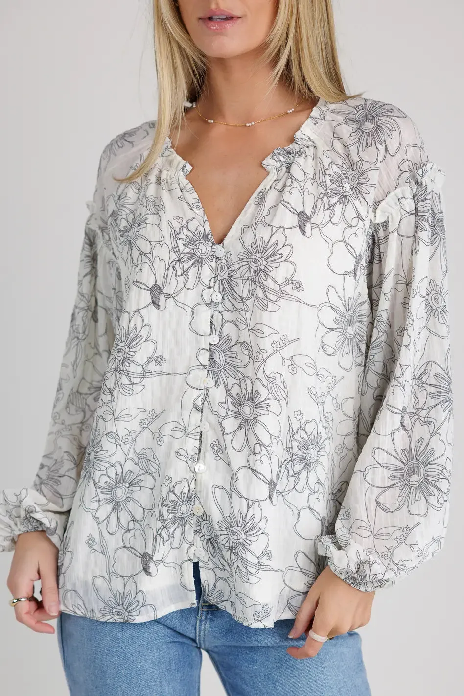 Natalie Floral Blouse - FINAL SALE