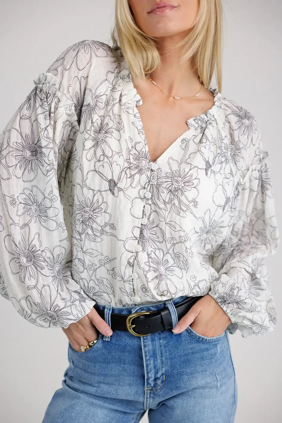 Natalie Floral Blouse - FINAL SALE