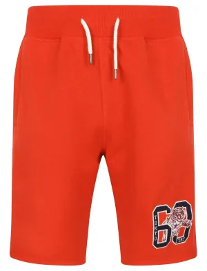 Portland Bay Applique Jogger Shorts In Formula One Red - Tokyo Laundry
