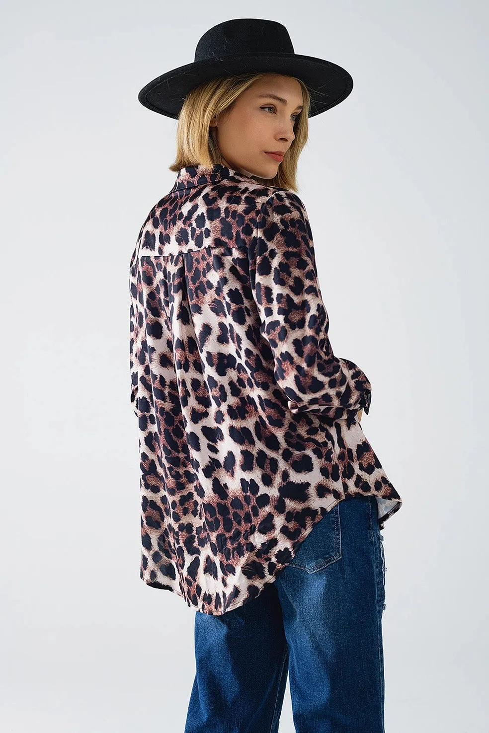 Q2 Leopard Print Button Down