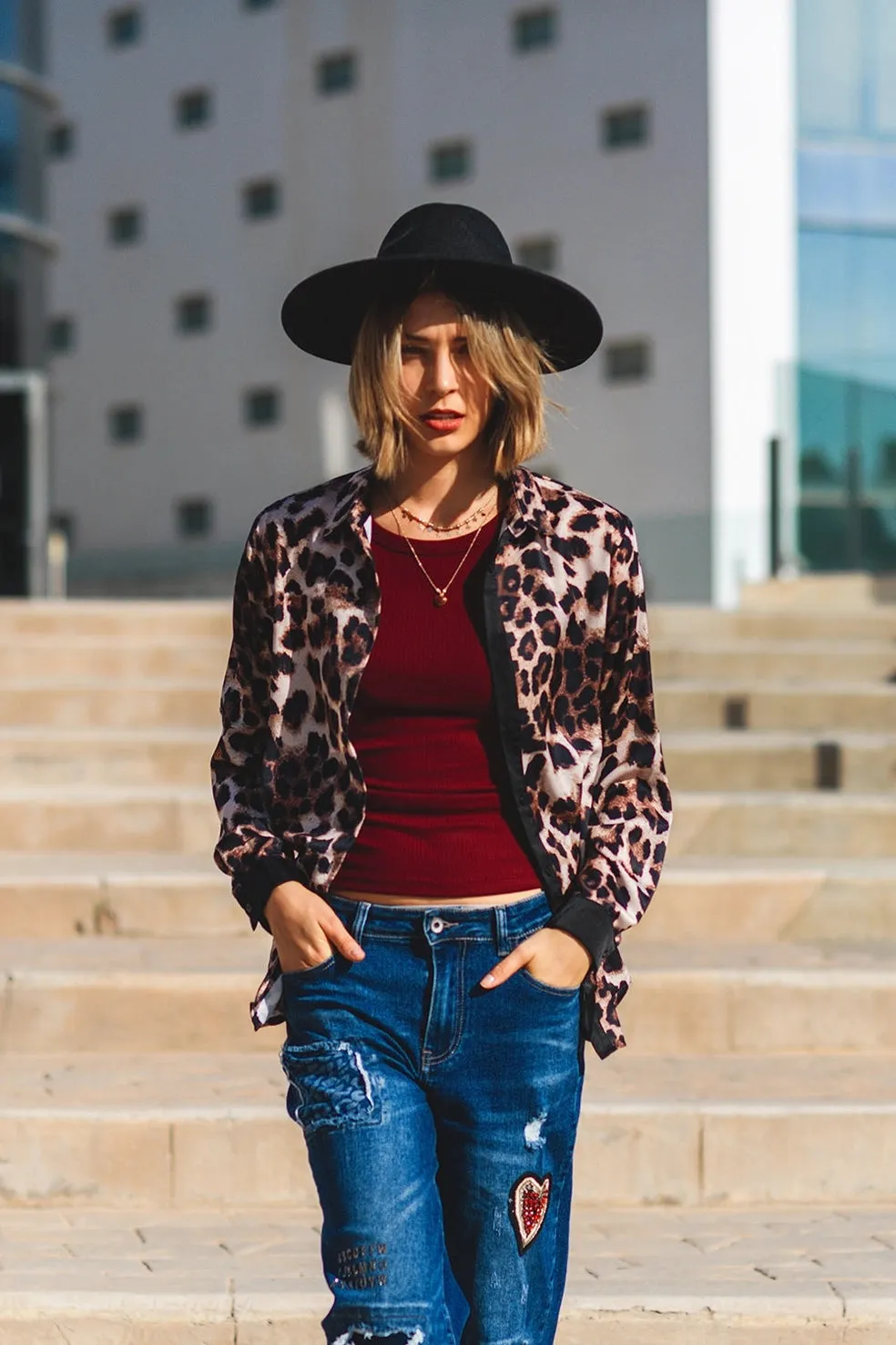 Q2 Leopard Print Button Down