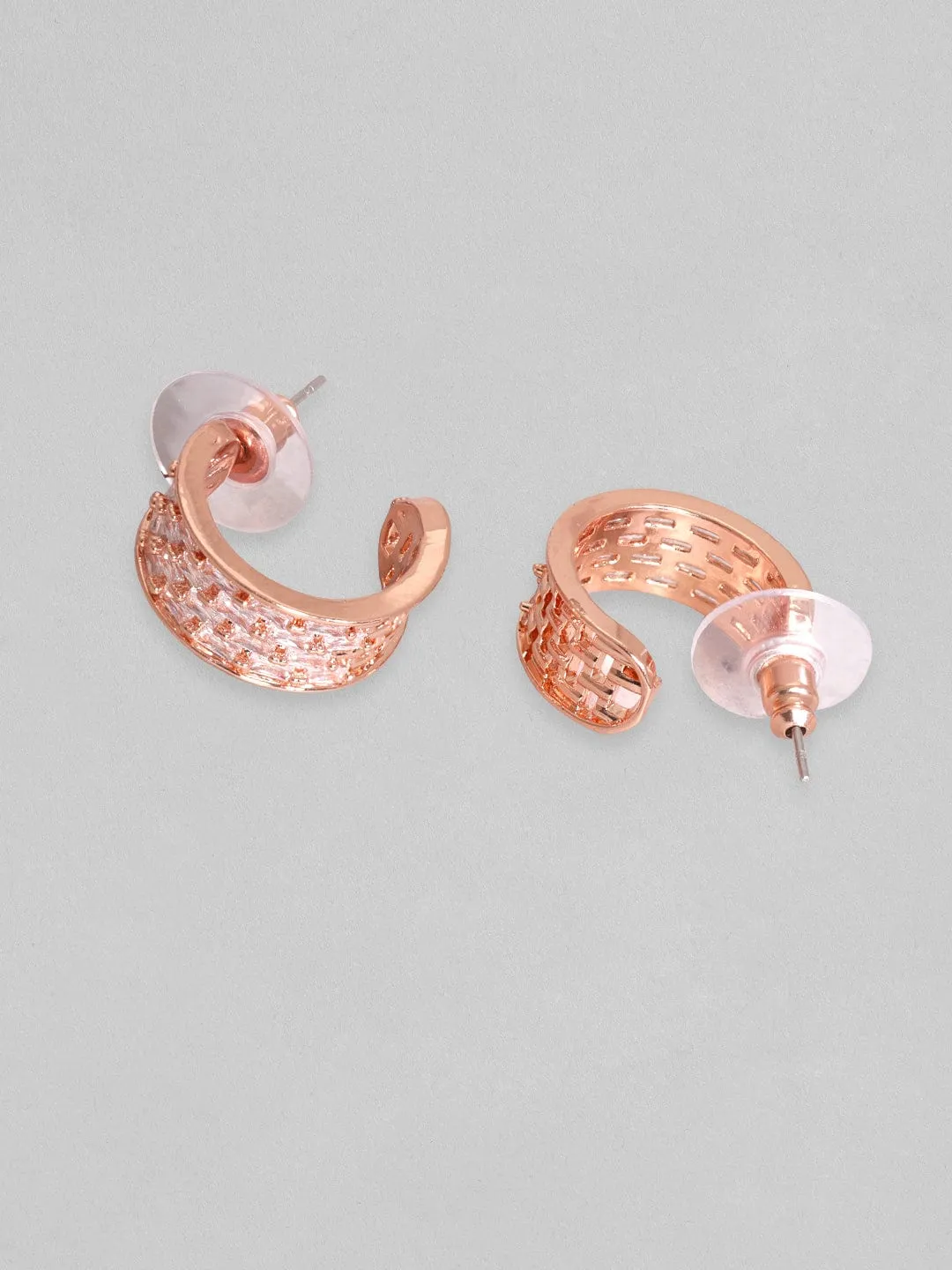 Rubans Rose Gold-Plated Half Hoop Earrings