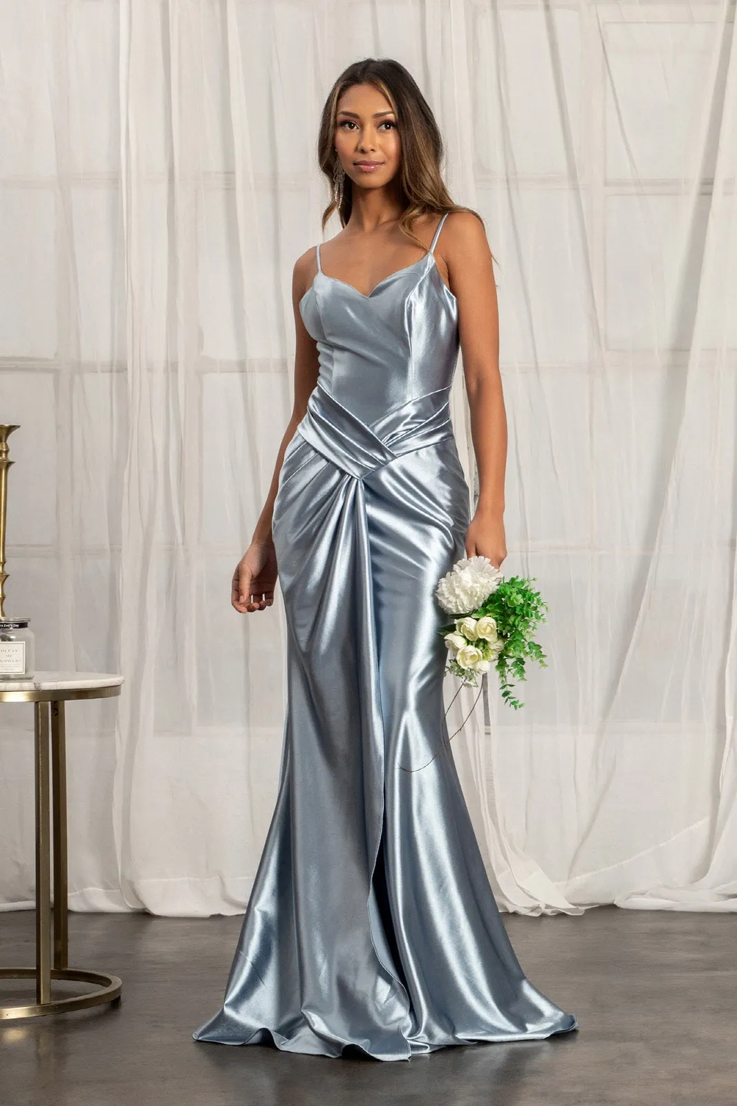 Ruched Satin Mermaid Dress by Elizabeth K GL3044