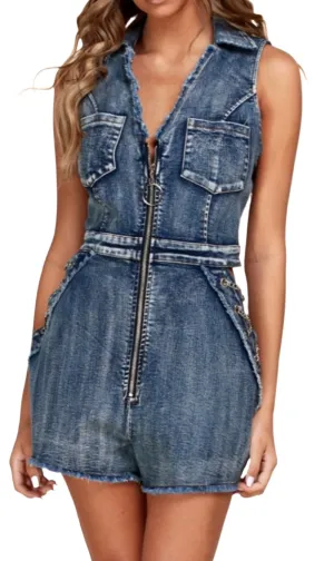 Run It Denim Romper