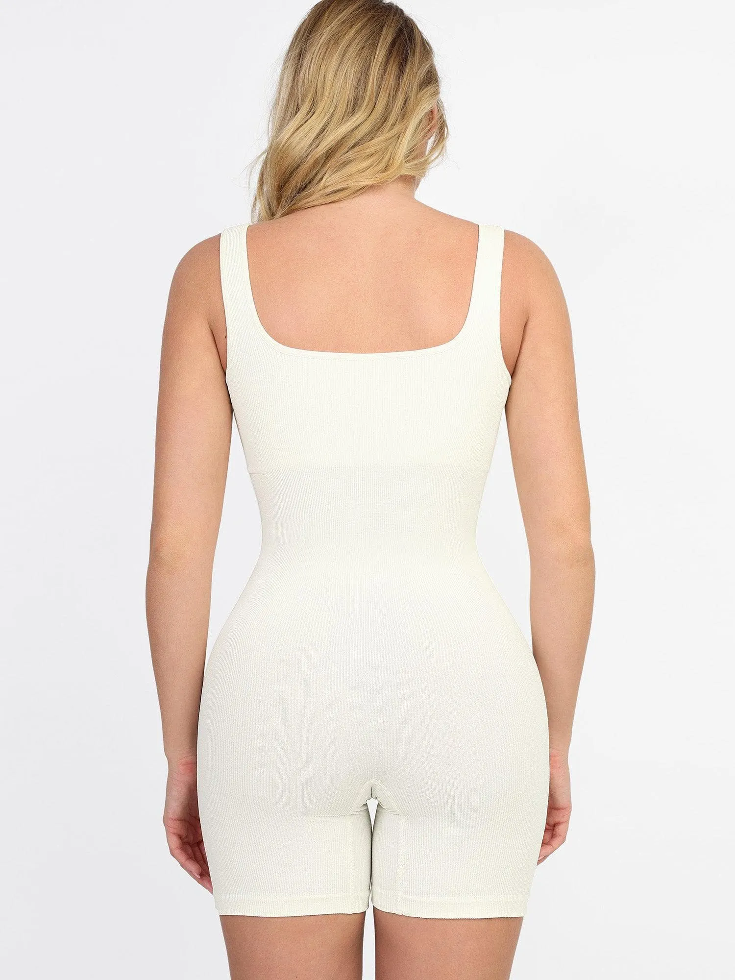 Shapewear Square Neck Seamless Smoothing Sport Romper