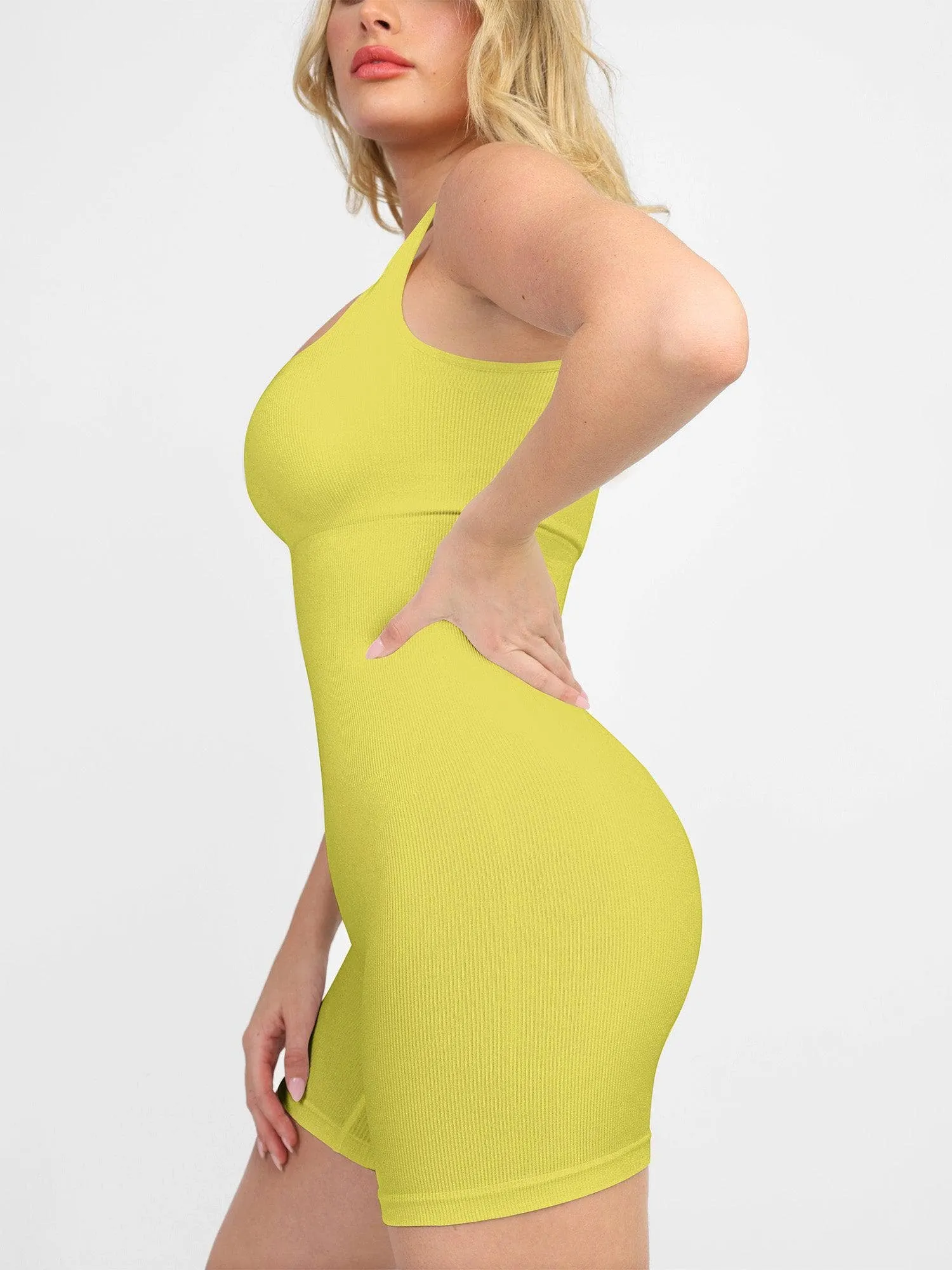 Shapewear Square Neck Seamless Smoothing Sport Romper
