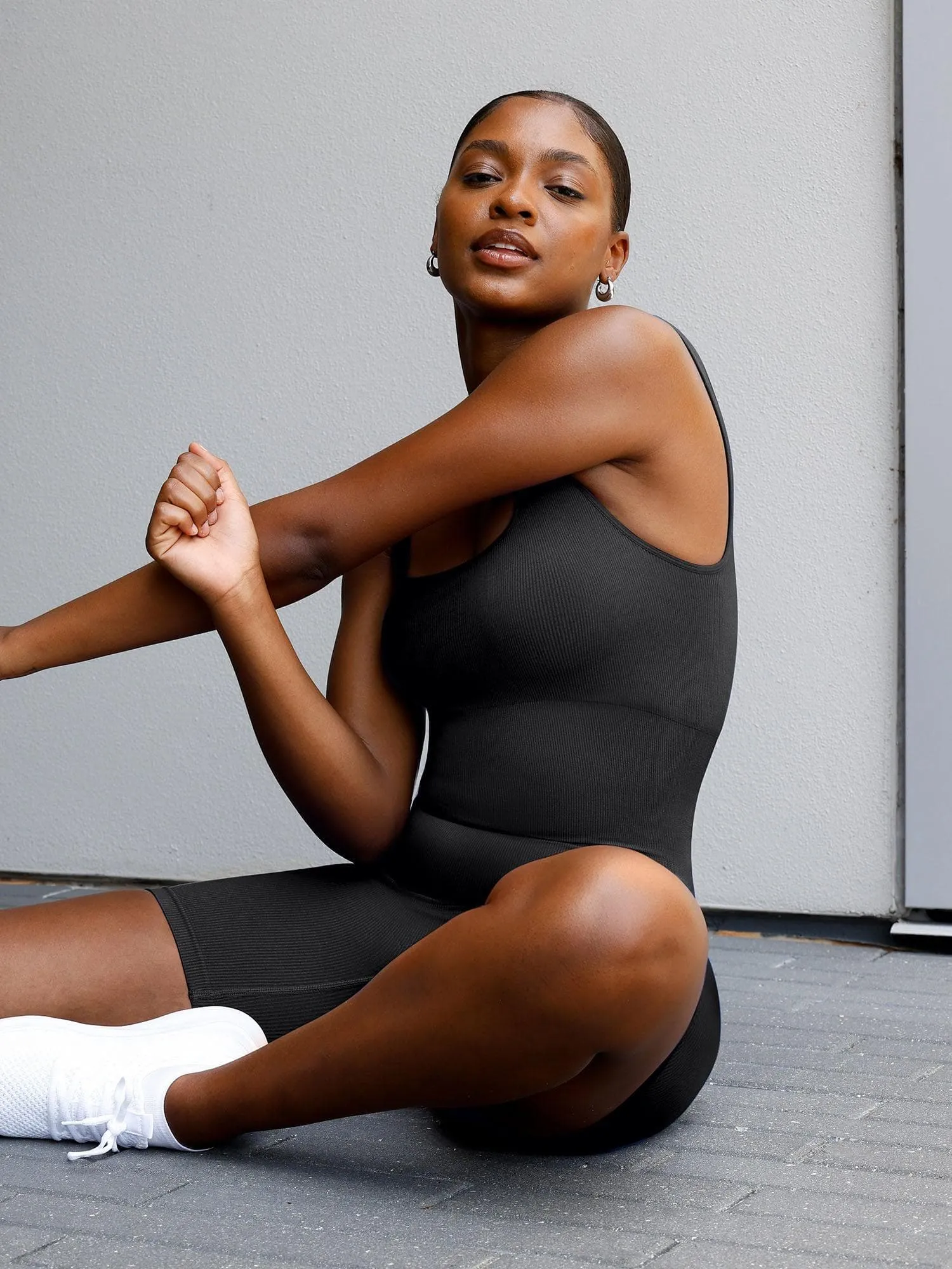 Shapewear Square Neck Seamless Smoothing Sport Romper