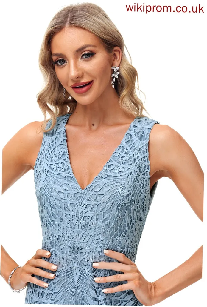 Sheath/Column Cocktail Short/Mini Dress Amiah Cocktail Dresses V-neck Lace