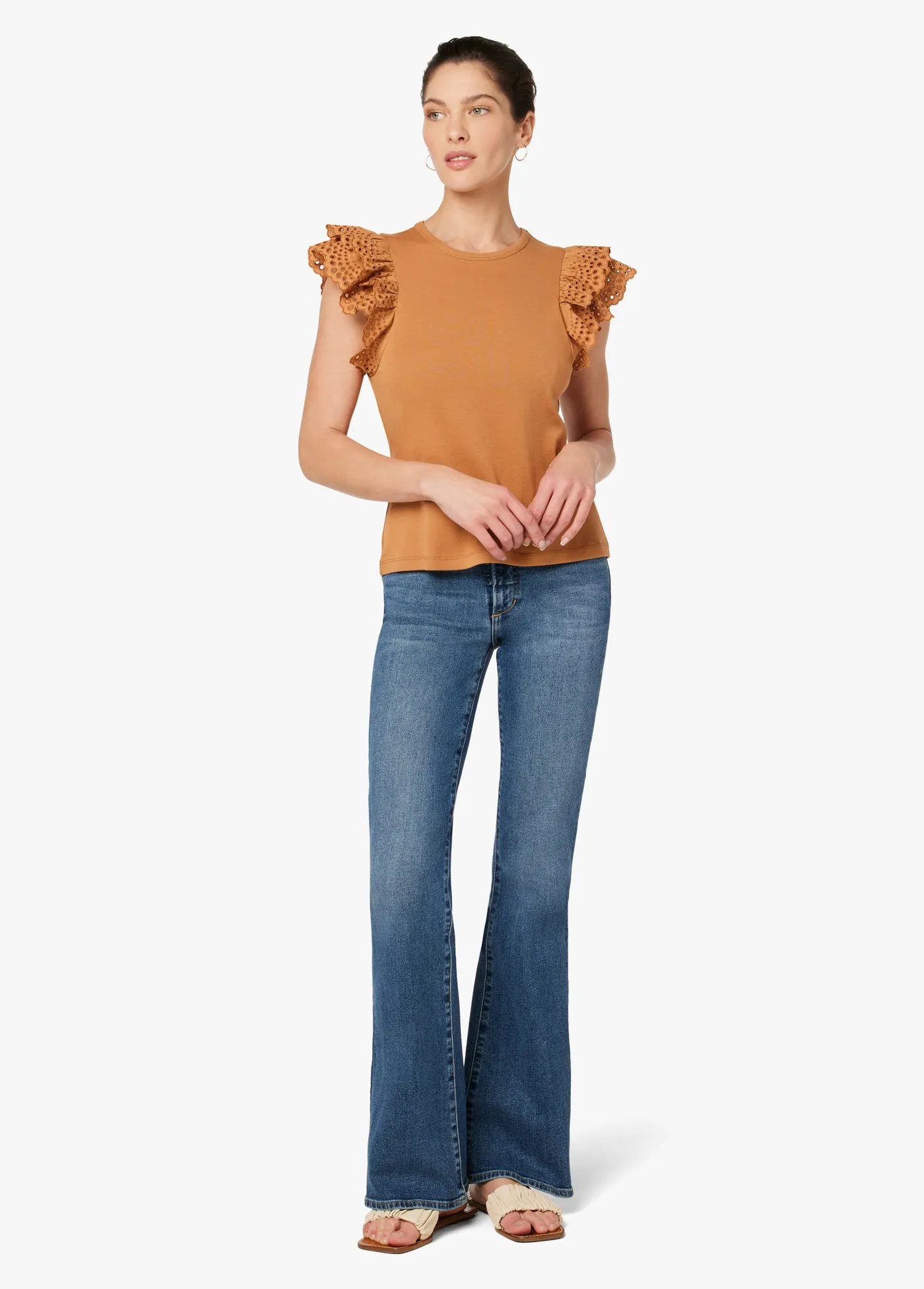 THE ALEXIS BRODERIE SLEEVE TOP